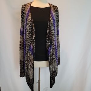 Chico's Open Weave Waterfall Front Rayon Sweater EUC Chico's Sz 1=M.